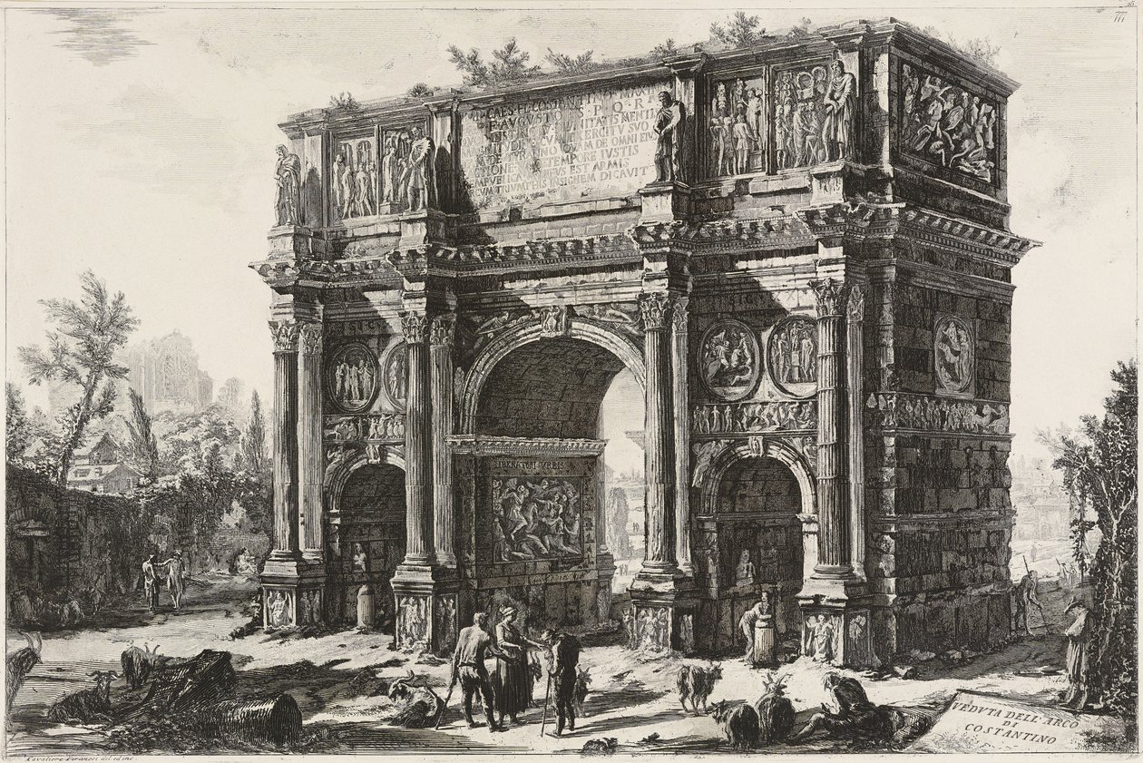 Widok Łuku Konstantyna autorstwa Giovanni Battista Piranesi