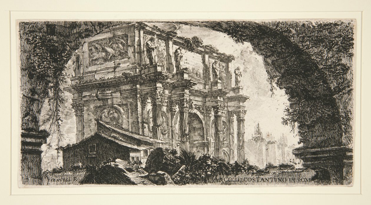 Łuk Konstantyna w Rzymie, z niektórych widoków łuków triumfalnych i innych zabytków autorstwa Giovanni Battista Piranesi