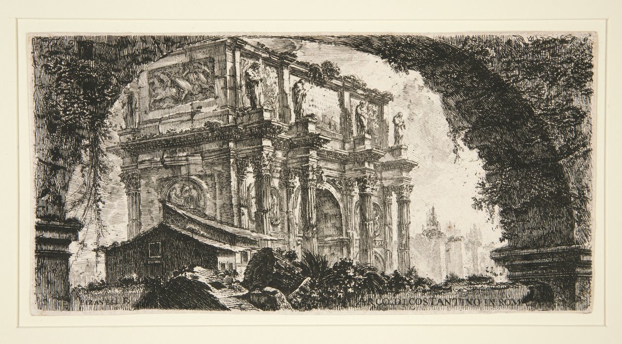 Łuk Konstantyna w Rzymie, z Kilku widoków łuków triumfalnych i innych zabytków autorstwa Giovanni Battista Piranesi
