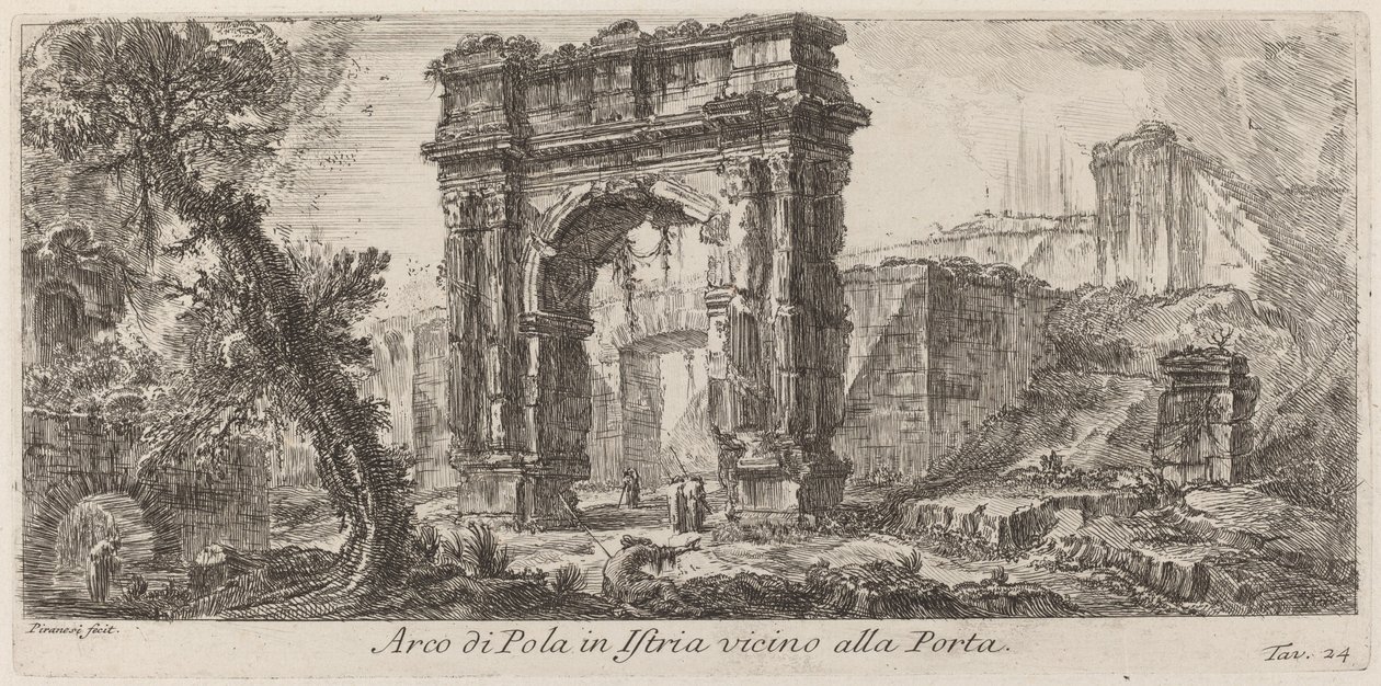 Łuk Puli na Istrii autorstwa Giovanni Battista Piranesi