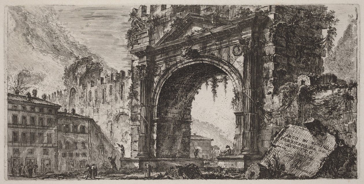 Łuk Augusta w Rimini autorstwa Giovanni Battista Piranesi