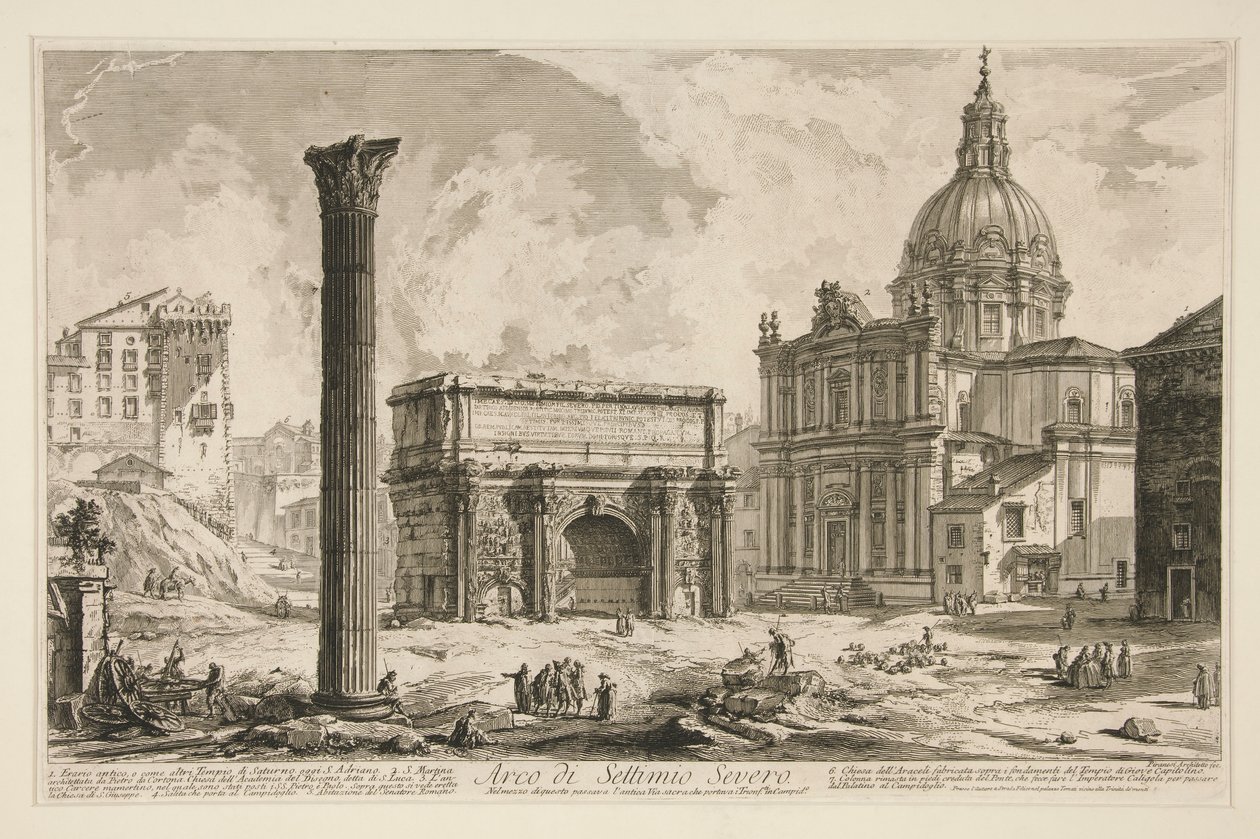 Łuk Septymiusza Sewera (Łuk Septymiusza Sewera), z Widoków Rzymu autorstwa Giovanni Battista Piranesi