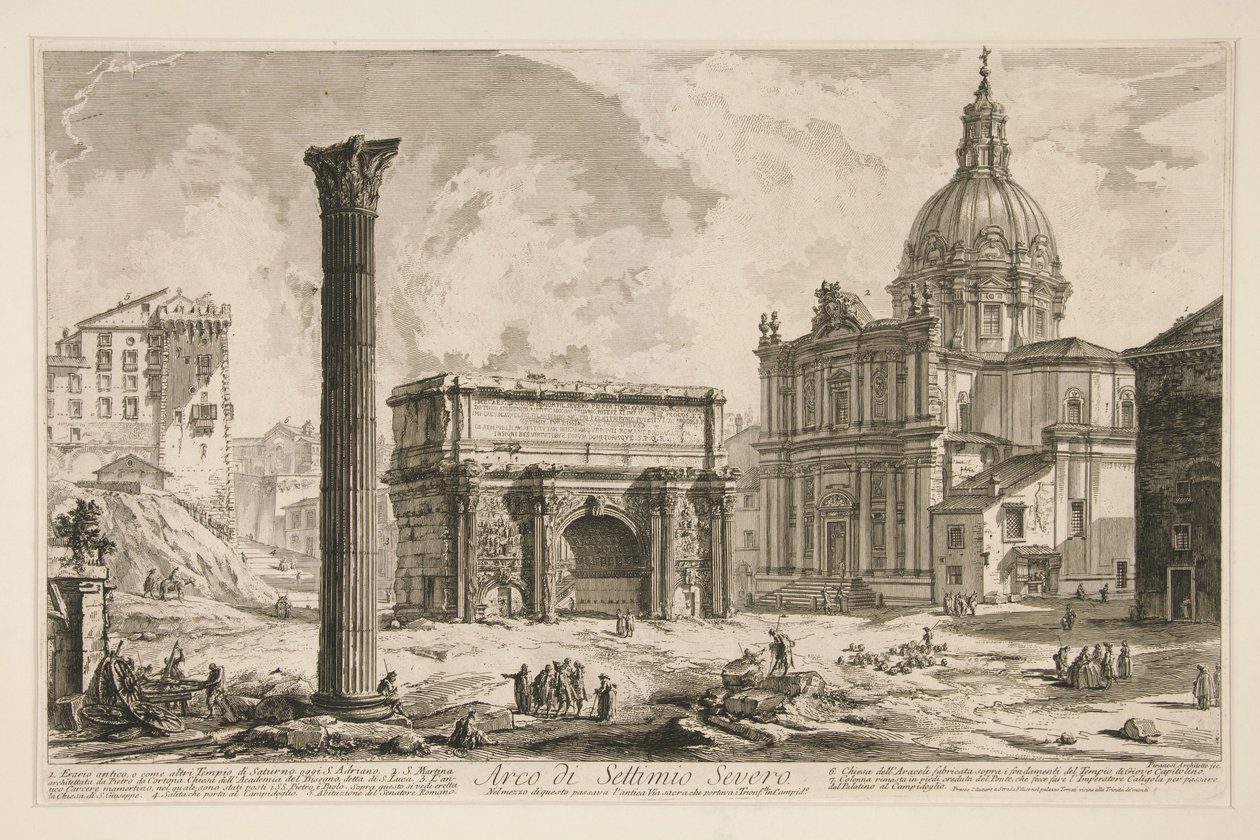 Łuk Septymiusza Sewera, z Vedute di Roma autorstwa Giovanni Battista Piranesi