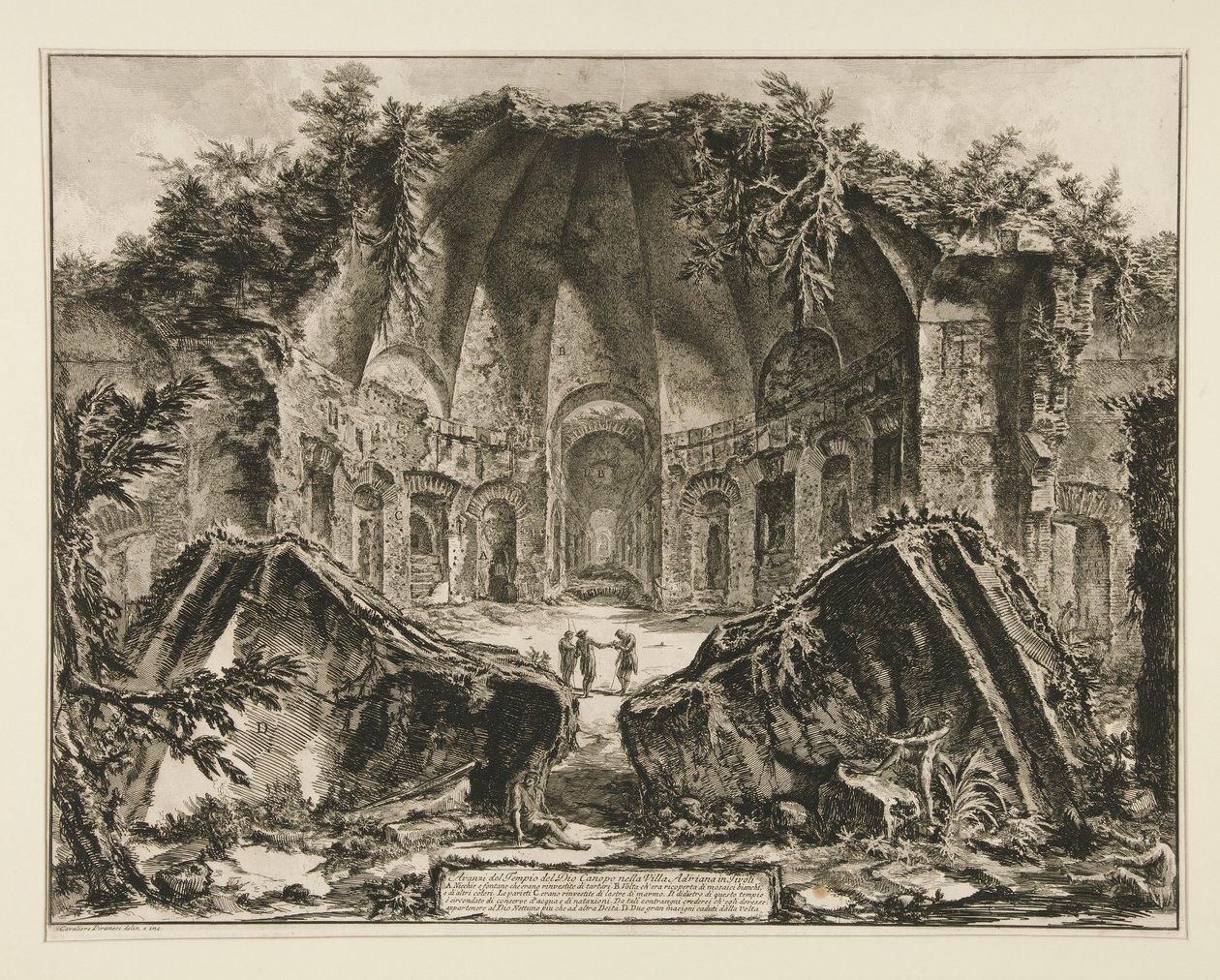 Pozostałości świątyni boga Canopusa w Hadrian autorstwa Giovanni Battista Piranesi