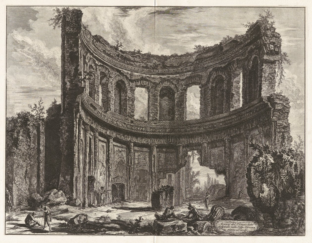 Pozostałości świątyni, o której mówi się, że będzie Apollo w Hadrian autorstwa Giovanni Battista Piranesi