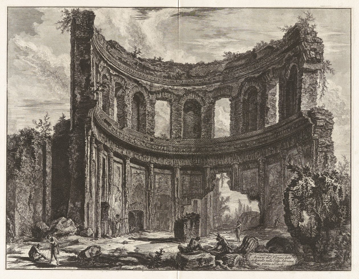 Pozostałości świątyni zwanej świątynią Apollina w Willi Hadriana koło Tivoli, z „Widoków Rzymu” autorstwa Giovanni Battista Piranesi
