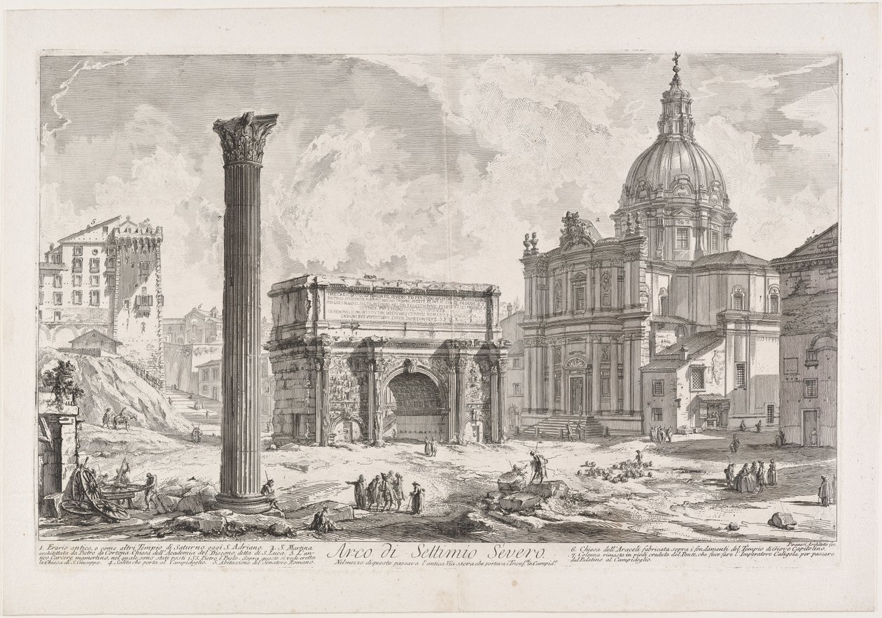 Łuk Septymiusza Sewera autorstwa Giovanni Battista Piranesi