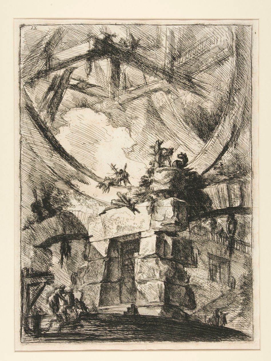 Carceri, IX: Wielkie Koło autorstwa Giovanni Battista Piranesi