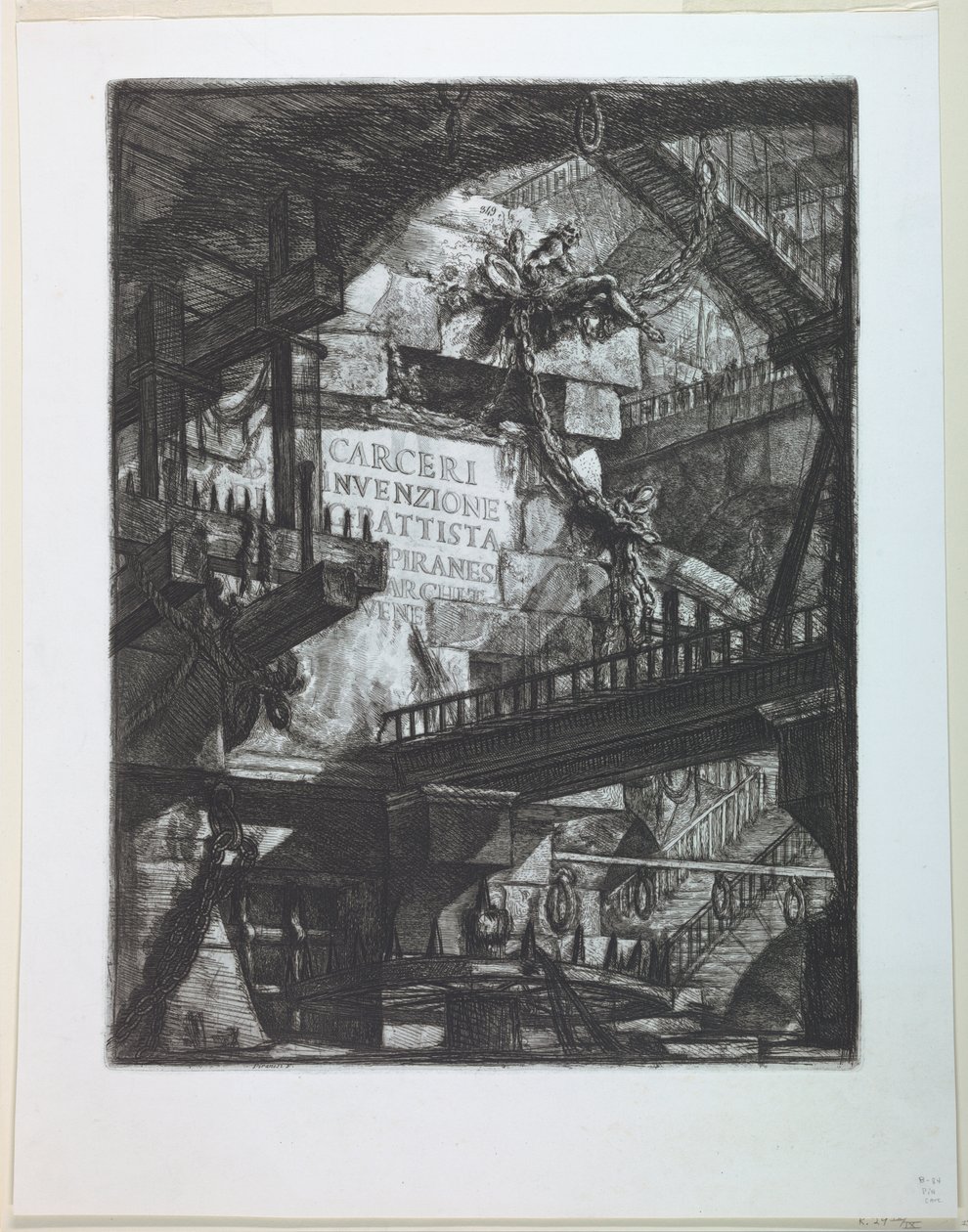 Seria Carceri, strona tytułowa autorstwa Giovanni Battista Piranesi