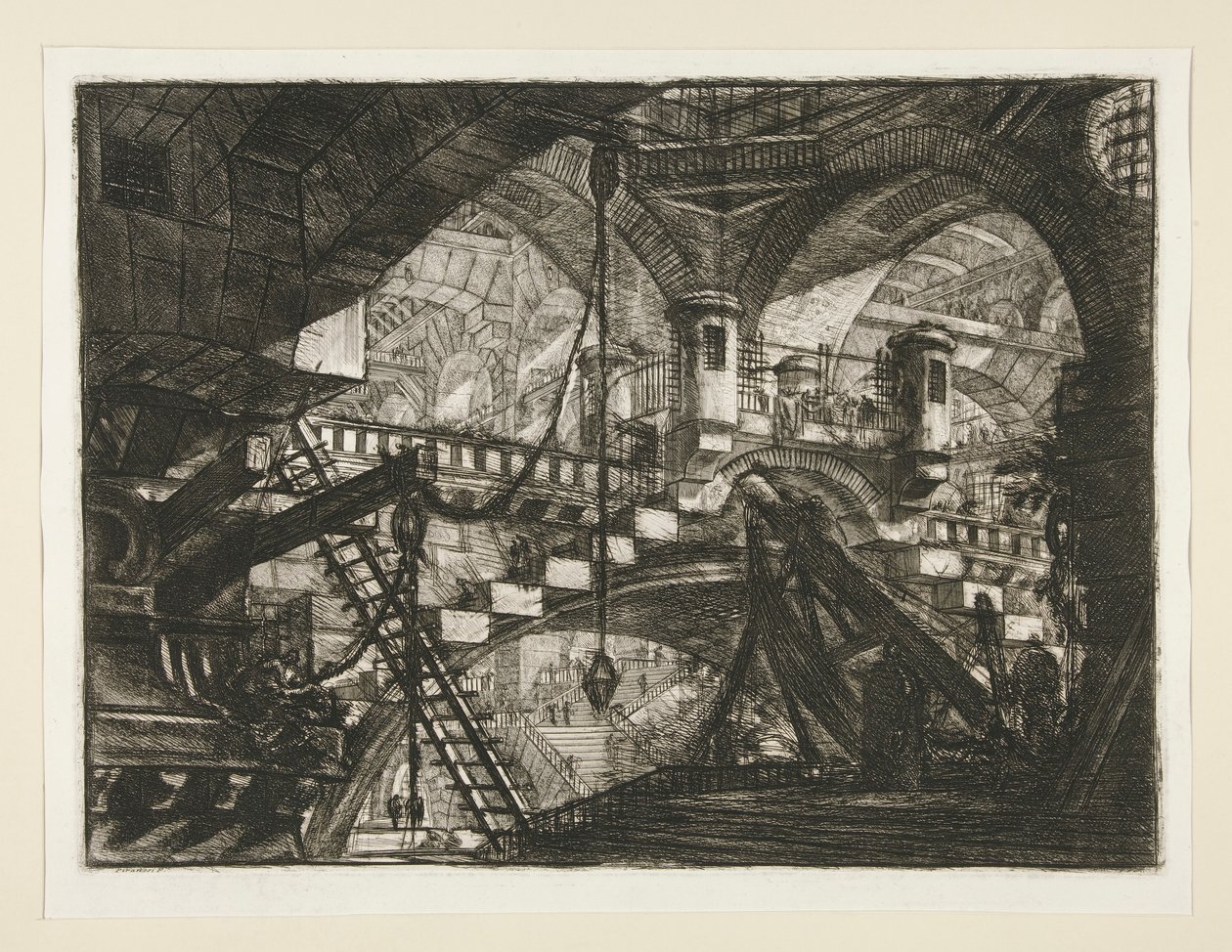 Carceri, XI: Łuk z ornamentem z muszli autorstwa Giovanni Battista Piranesi