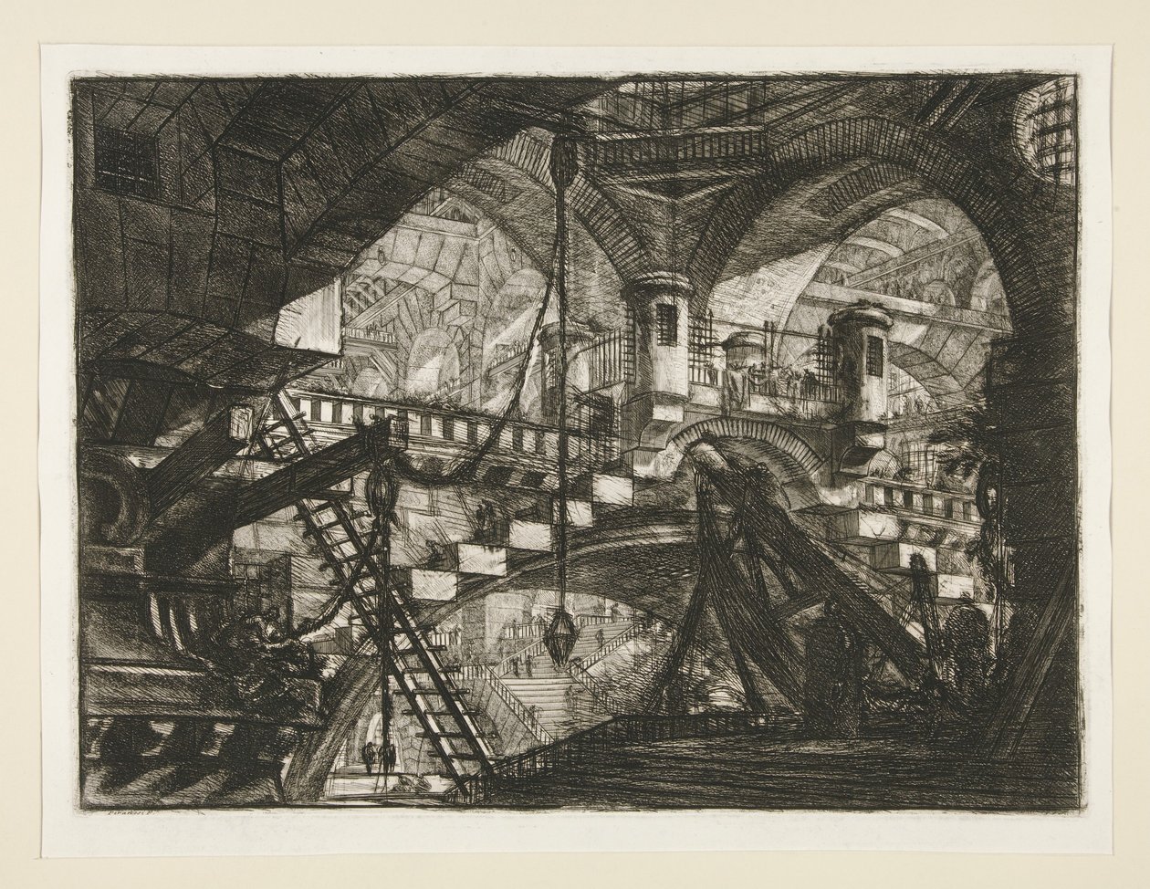Carceri, XI: Łuk z ornamentem muszlowym autorstwa Giovanni Battista Piranesi