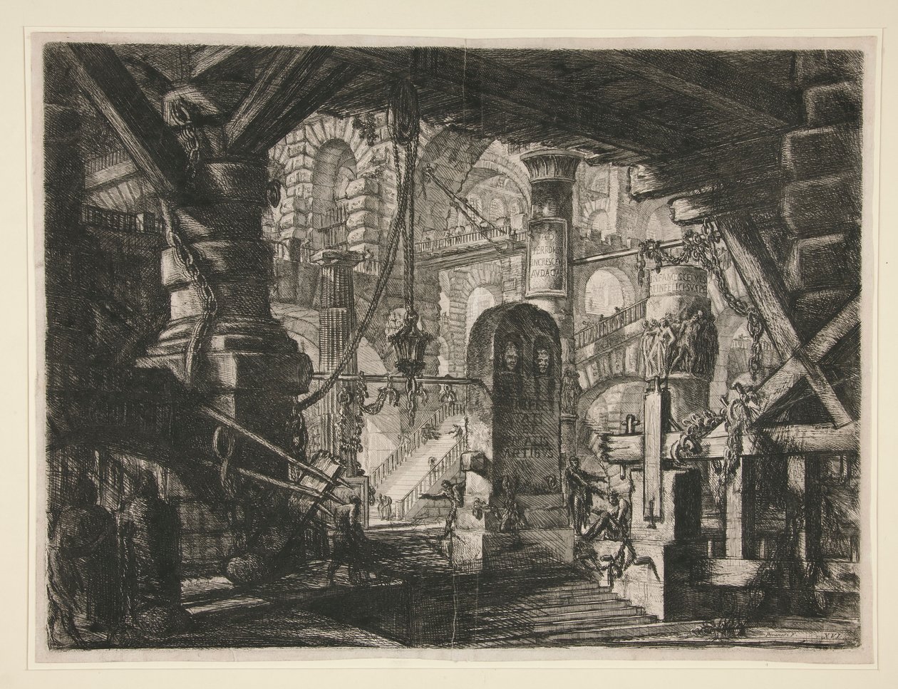 Carceri, XVI: Molo z łańcuchami autorstwa Giovanni Battista Piranesi