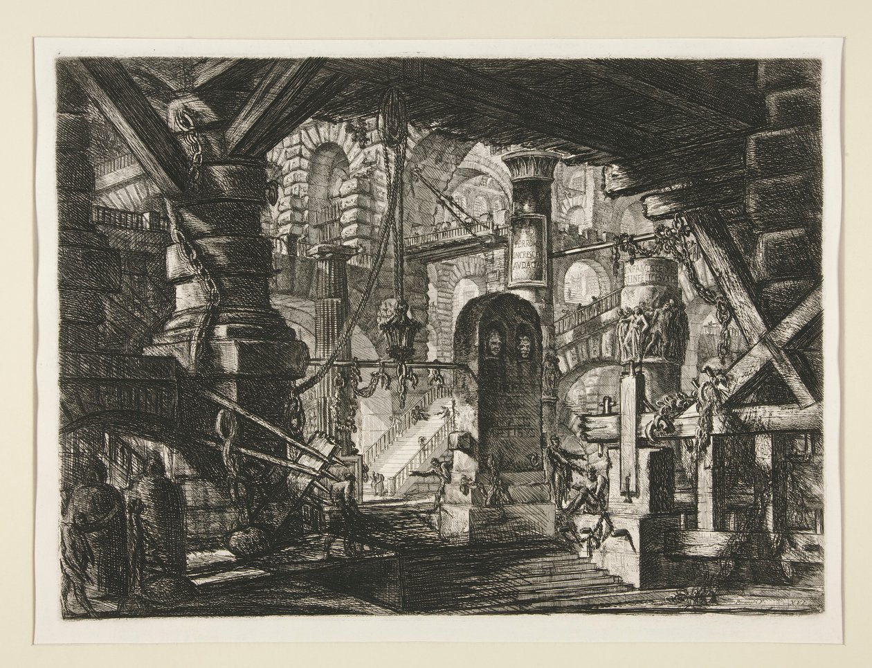 Carceri, XVI: Molo z łańcuchami autorstwa Giovanni Battista Piranesi