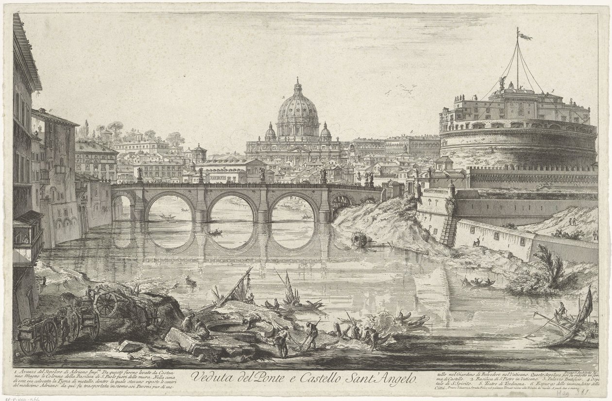 Engelenbrug en Engelenburcht te Rome Widok na Ponte i Castello Sant