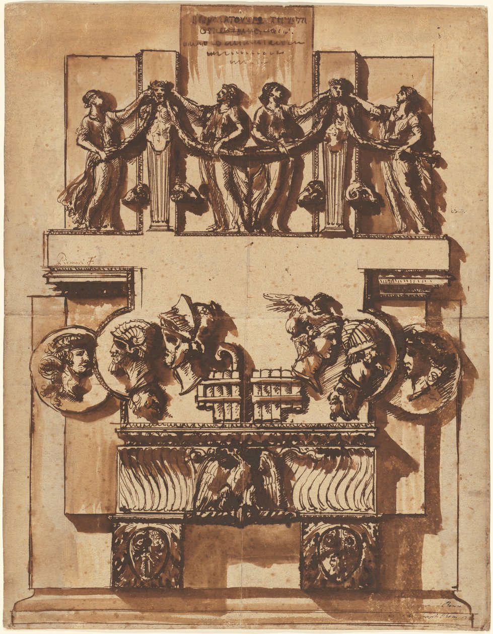 Fantazja wspaniałego pomnika ściennego autorstwa Giovanni Battista Piranesi