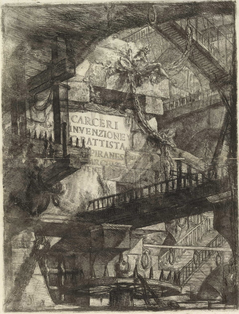 Z serii Więzienia urojone (Więzienia wynalazku) Piranesiego, Giovanniego Battisty (1720-1778). Miedzioryt, ok. 1761, zbiory prywatne autorstwa Giovanni Battista Piranesi