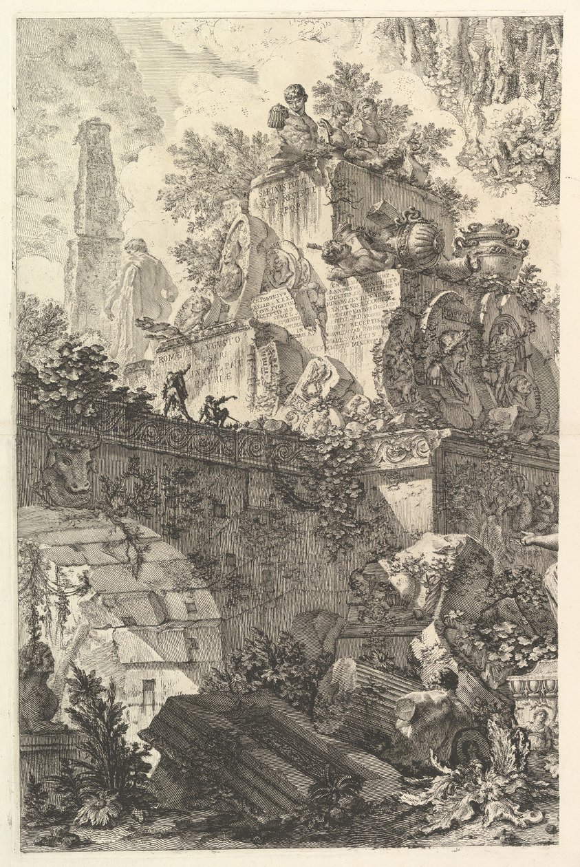 Frontyspis, z posągiem Minerwy, ca. 1748. autorstwa Giovanni Battista Piranesi