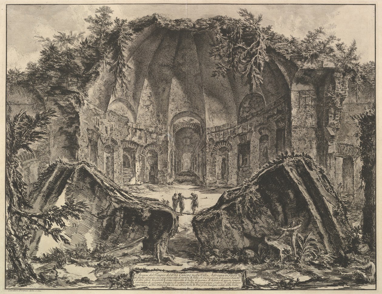 Willa Hadriana: Świątynia Canopus Resztki Boga Canopus w willi Hadriana w Tivo ..., ca. 1769. autorstwa Giovanni Battista Piranesi