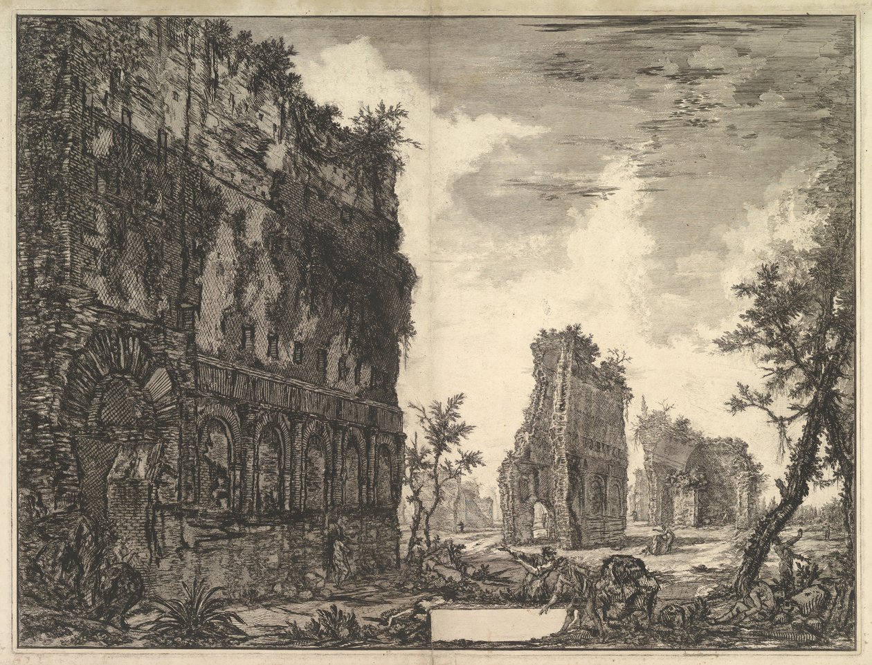 Willa Hadriana: Piazza Oro Piazza ze złotym widokiem na pozostałości Circonfe ..., ca. 1776. autorstwa Giovanni Battista Piranesi