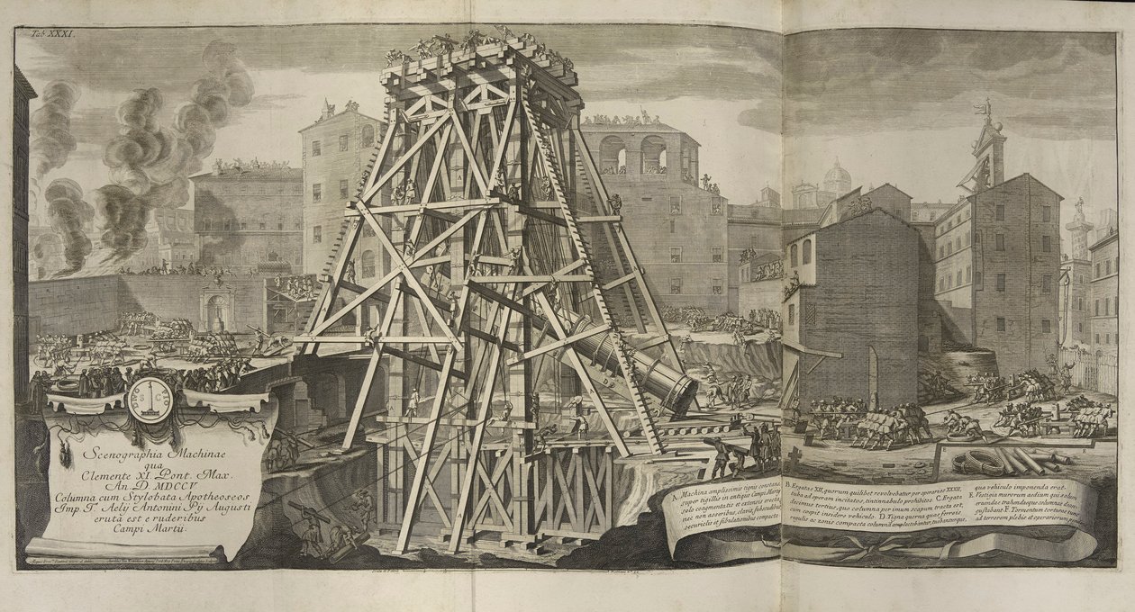 Giovanni Battista Piranesi, członek Królewskiego Towarzystwa Antykwariatów, Campus Martius starożytnego Rzymu autorstwa Giovanni Battista Piranesi