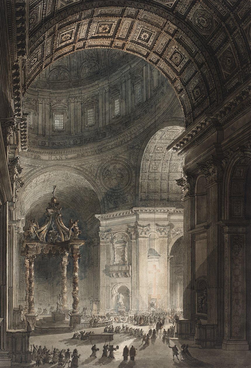 Iluminacja Krzyża Św. Piotra w Wielki Piątek 1787 (wc i akwaforta) autorstwa Giovanni Battista Piranesi