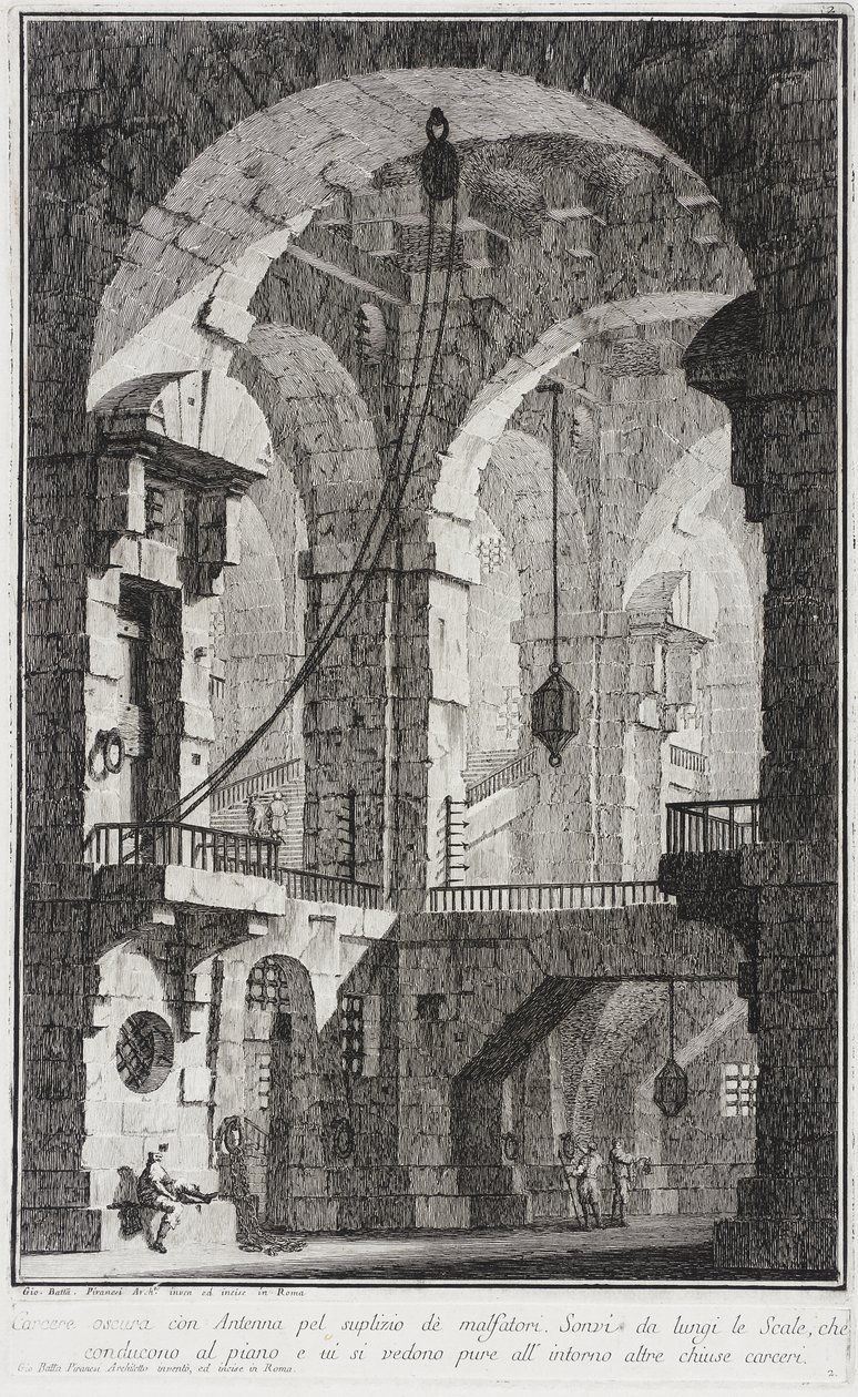 Wnętrze więzienia autorstwa Giovanni Battista Piranesi