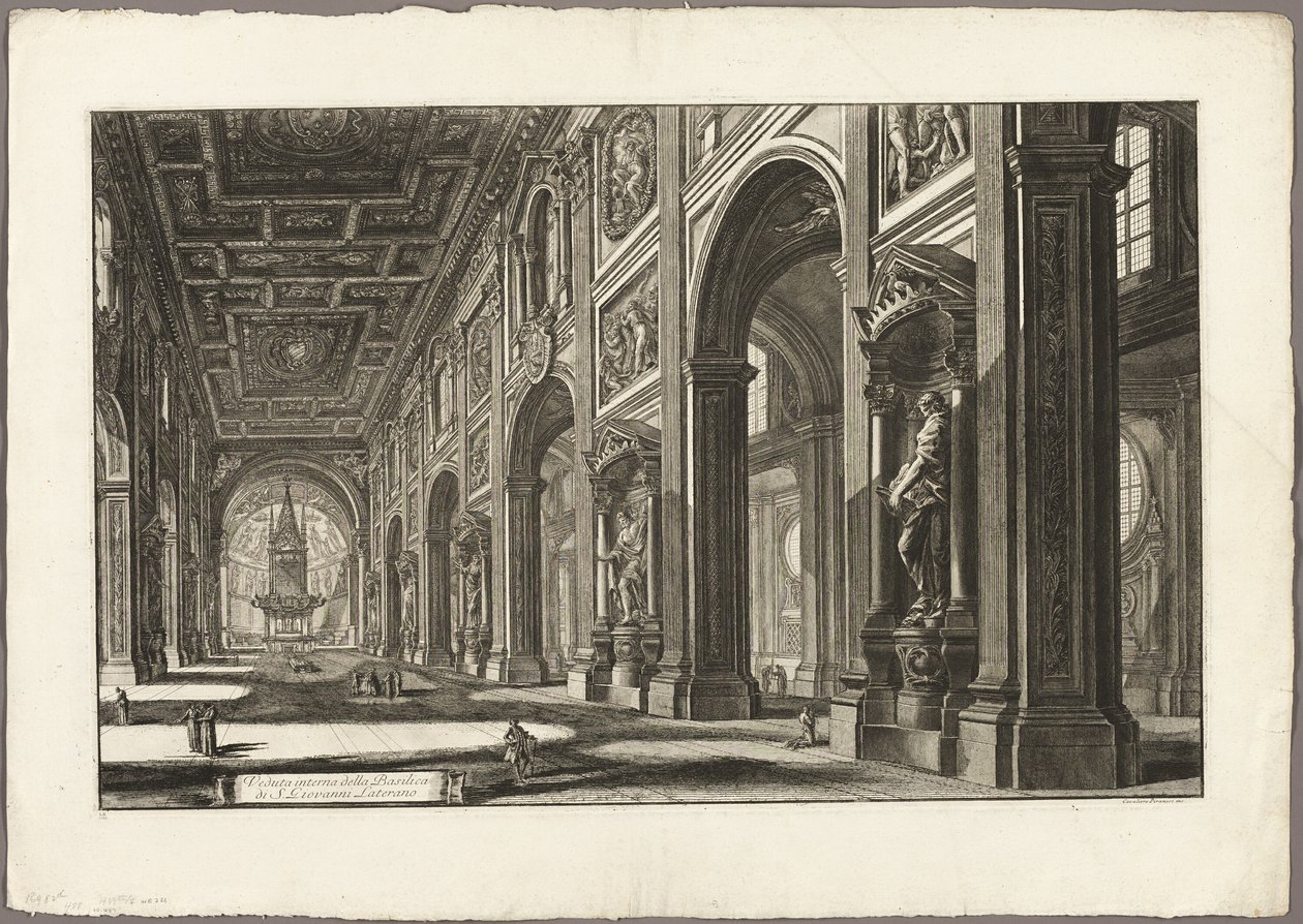Widok wnętrza bazyliki św. Jana na Lateranie, z Widoków Rzymu autorstwa Giovanni Battista Piranesi