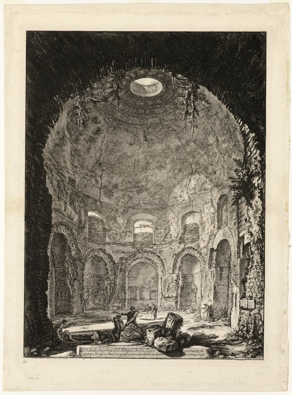 Widok wnętrza tzw. Tempio della Tosse [Świątynia Kaszela], z Widoków Rzymu autorstwa Giovanni Battista Piranesi
