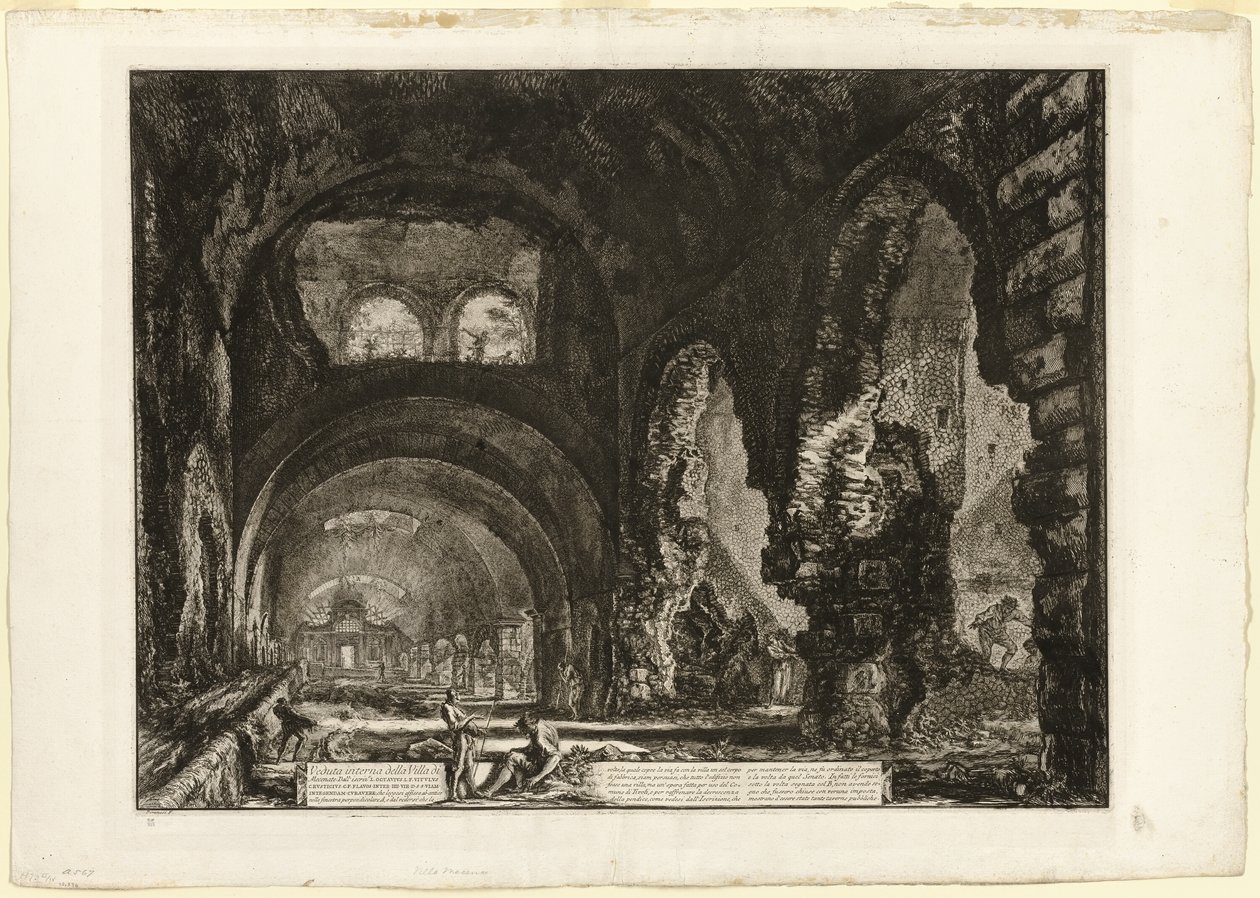 Widok wnętrza willi Mecenasa, z Widoków Rzymu autorstwa Giovanni Battista Piranesi
