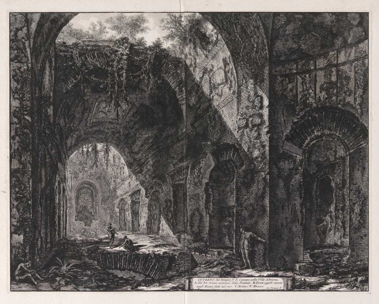 Wnętrze świątyni, o którym mówi się, że będzie z Canopus w Hadrian autorstwa Giovanni Battista Piranesi