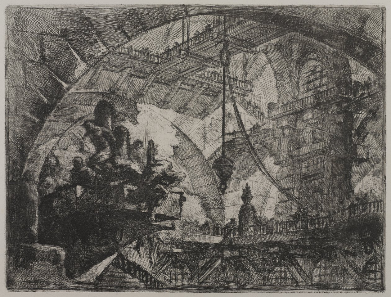 Invenzioni Capric di Carceri; Hind 13, First State of Three, c.1749 (akwaforta na papierze czerpanym) autorstwa Giovanni Battista Piranesi