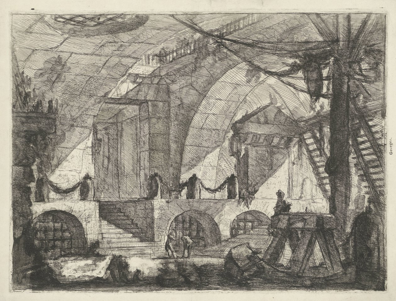Kerker spotkał się z zaagbok Kerkery (tytuł serii) Wynalazki Capric Carceri all Acqua Forte (tytuł serii) autorstwa Giovanni Battista Piranesi