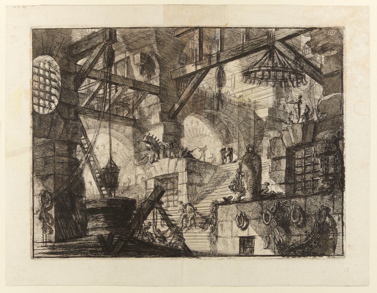 Więzienia wynalazków, plansza XIII: Studnia autorstwa Giovanni Battista Piranesi