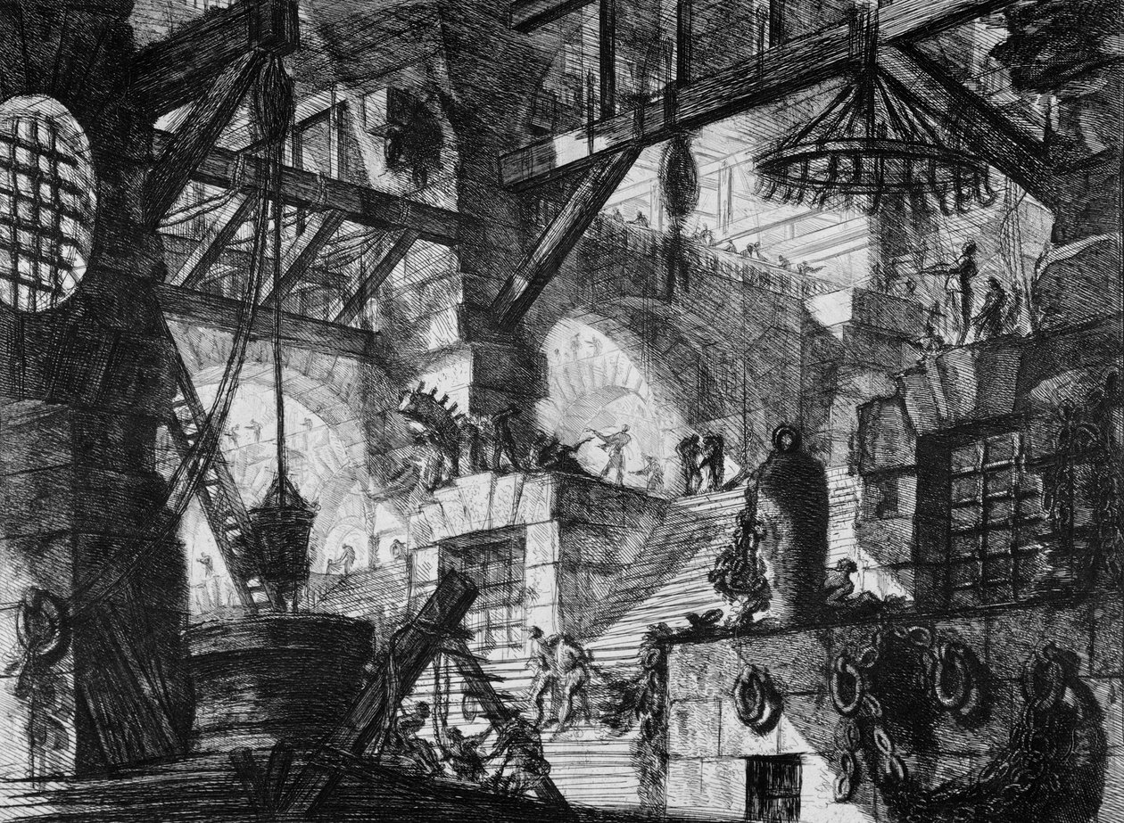 Więźniowie na wysuniętej platformie autorstwa Giovanni Battista Piranesi
