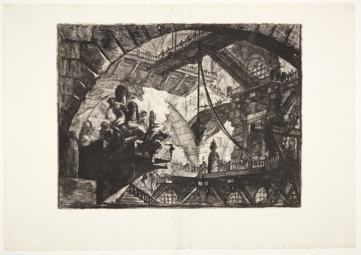 Więźniowie na platformie projekcyjnej autorstwa Giovanni Battista Piranesi