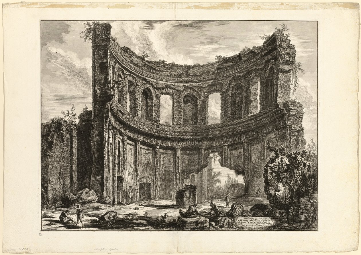 Pozostałości tak zwanej Świątyni Apolla w willi Hadriana, Tivoli, z Widoki Rzymu autorstwa Giovanni Battista Piranesi