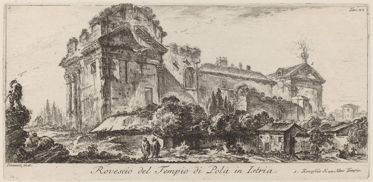 Rewers świątyni w Puli na Istrii autorstwa Giovanni Battista Piranesi