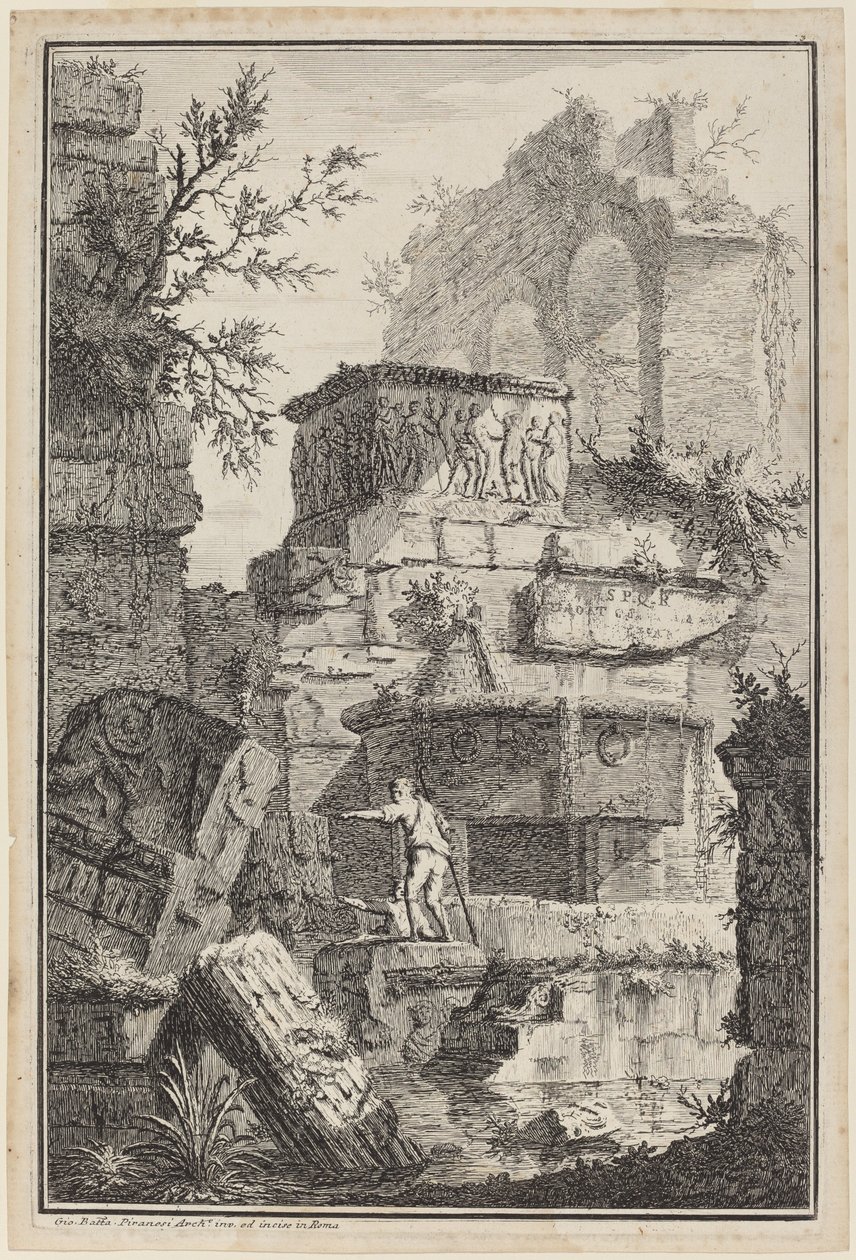 Ruiny starożytnych budynków autorstwa Giovanni Battista Piranesi