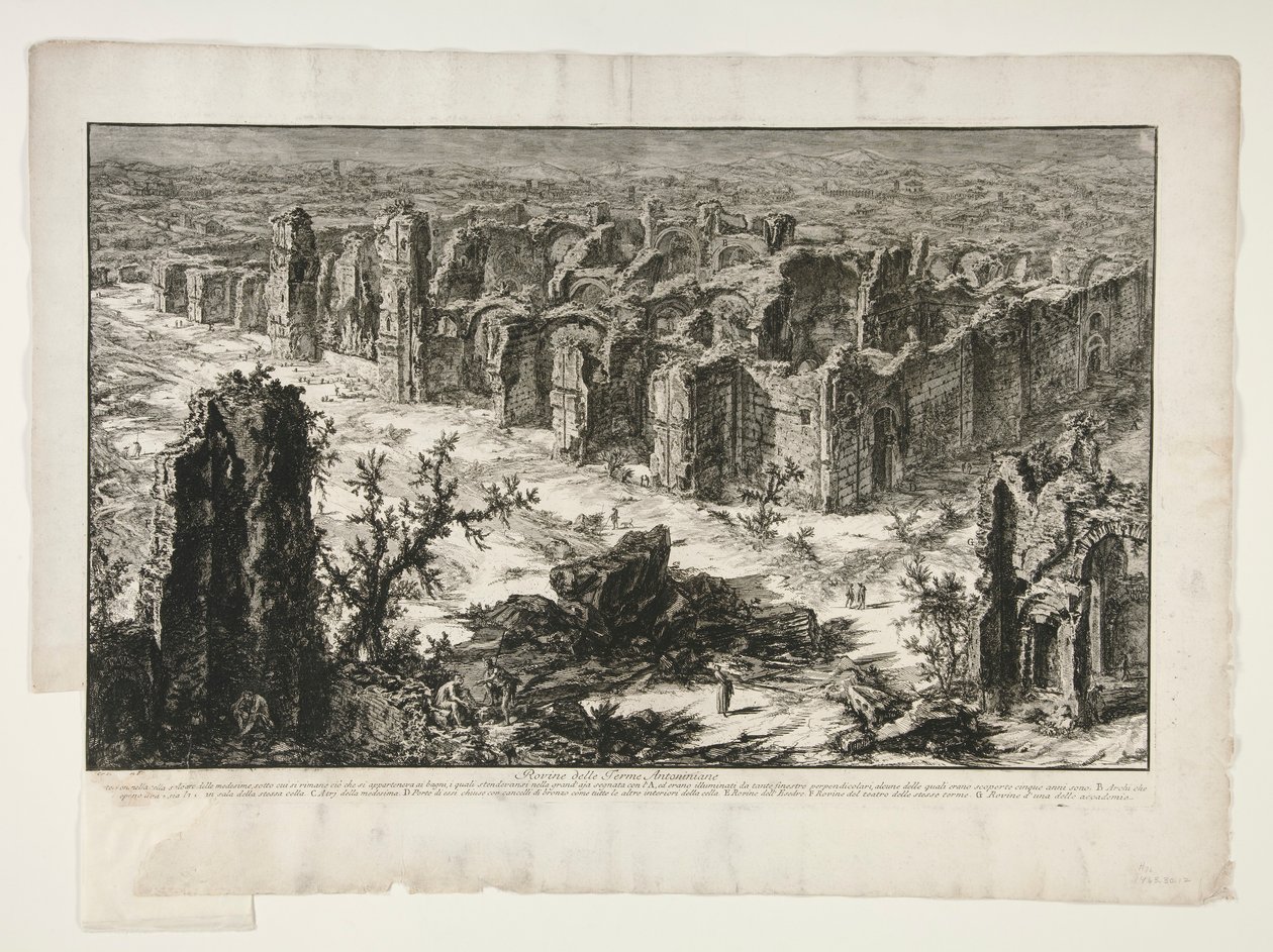 Ruiny Łazienek Antoniny [Łaźni Karakalli], z Widoków Rzymu autorstwa Giovanni Battista Piranesi