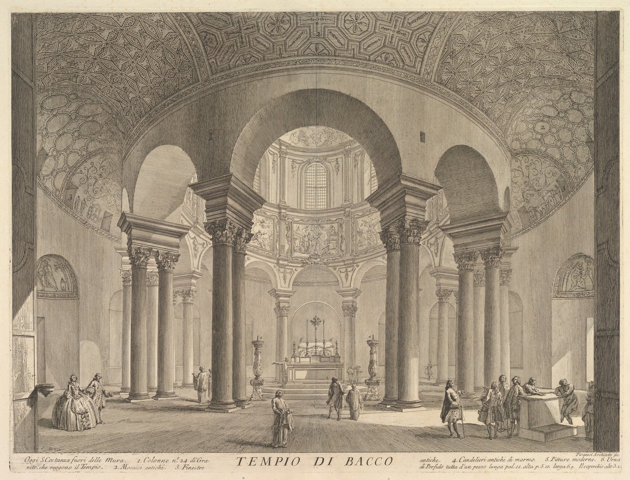 S. Constanza błędnie nazywana Świątynią Bachusa Widok wnętrza Grobu S..., ca. 1756. autorstwa Giovanni Battista Piranesi