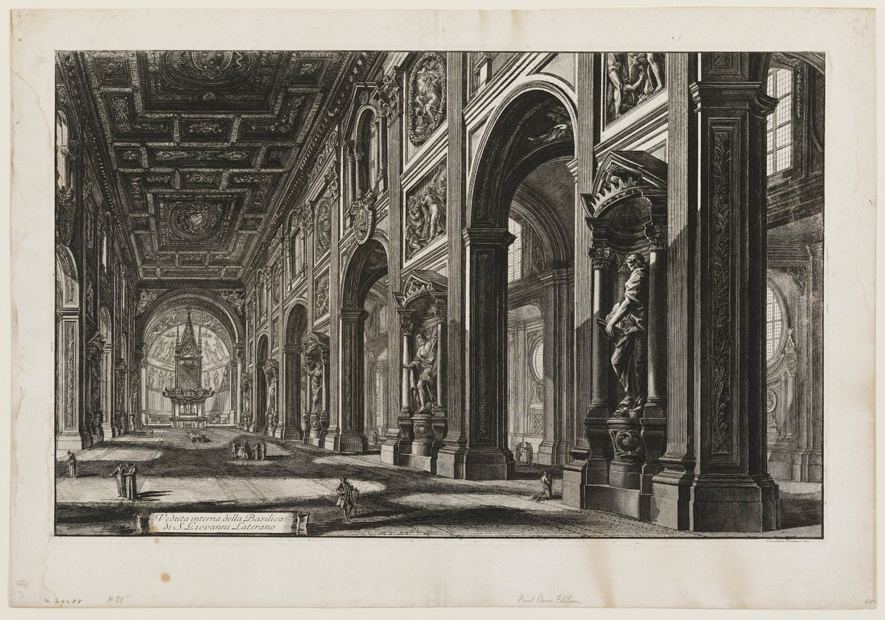 San Giovanni in Laterano, wnętrze autorstwa Giovanni Battista Piranesi