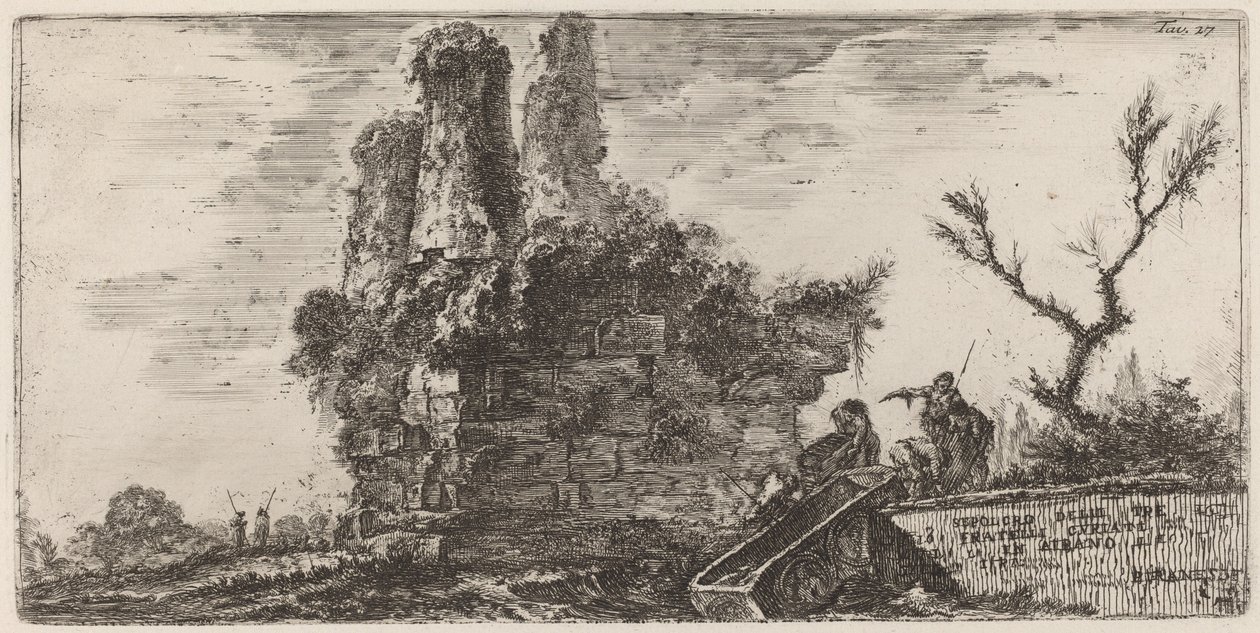 Grób trzech braci Kuriatów w Albano autorstwa Giovanni Battista Piranesi