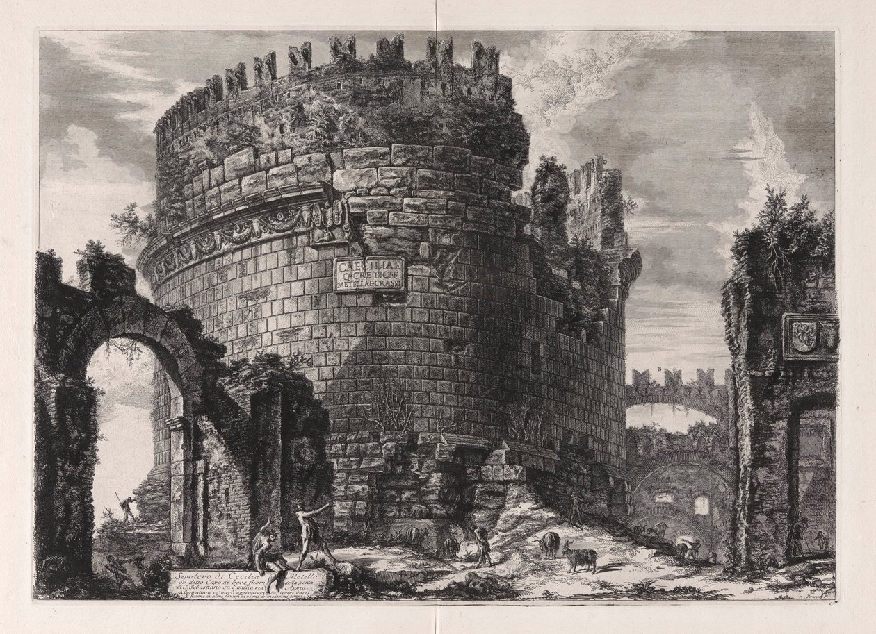 Grób Cecylii Metelli autorstwa Giovanni Battista Piranesi
