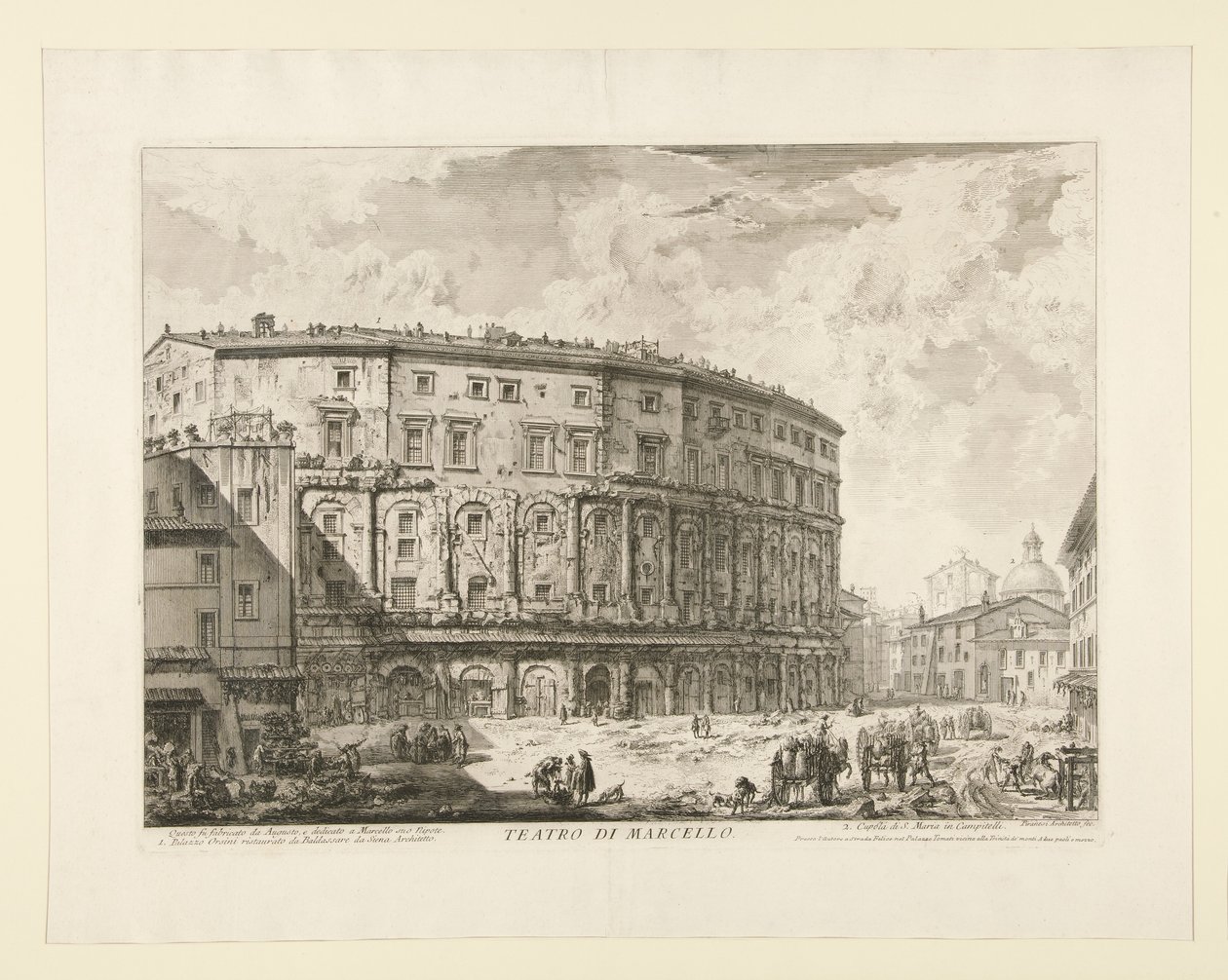 Teatr Marcellusa (Teatr Marcellusa), z Widoków Rzymu autorstwa Giovanni Battista Piranesi
