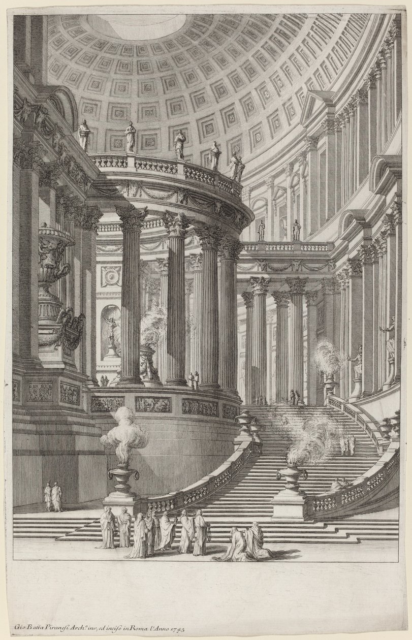 Starożytna świątynia autorstwa Giovanni Battista Piranesi