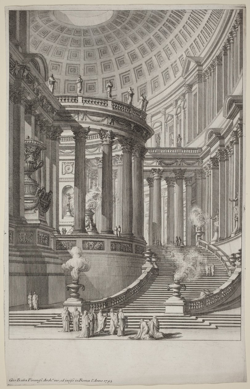 Starożytna świątynia autorstwa Giovanni Battista Piranesi