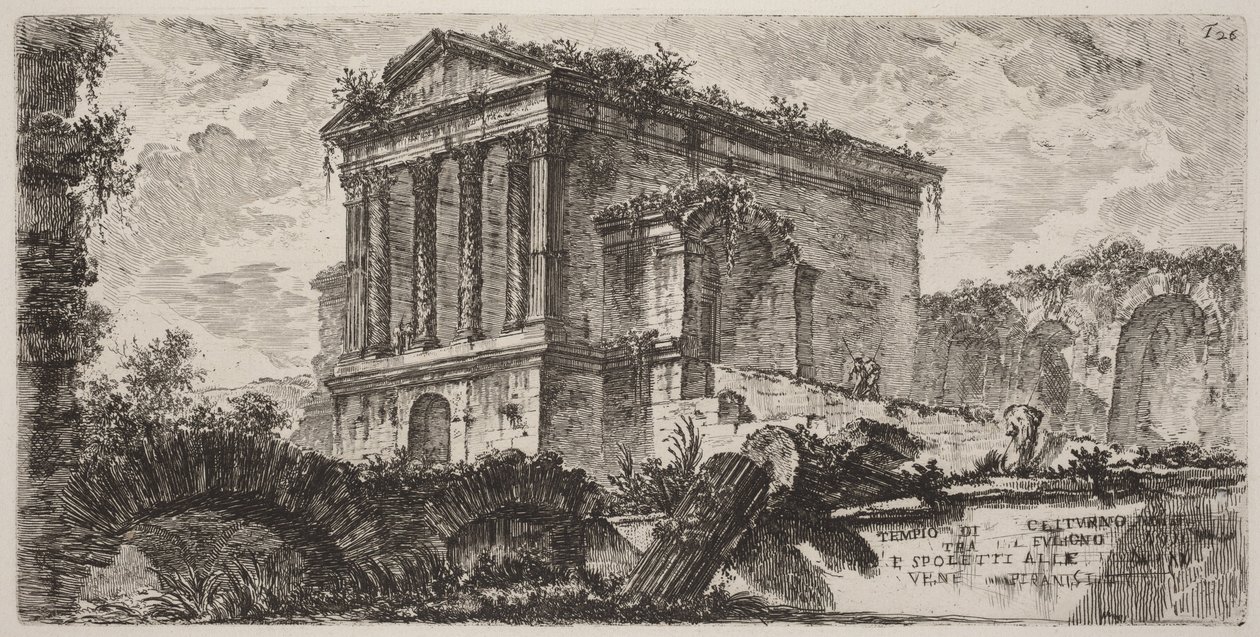Świątynia Klitumnusa między Foligno a Spoleto autorstwa Giovanni Battista Piranesi