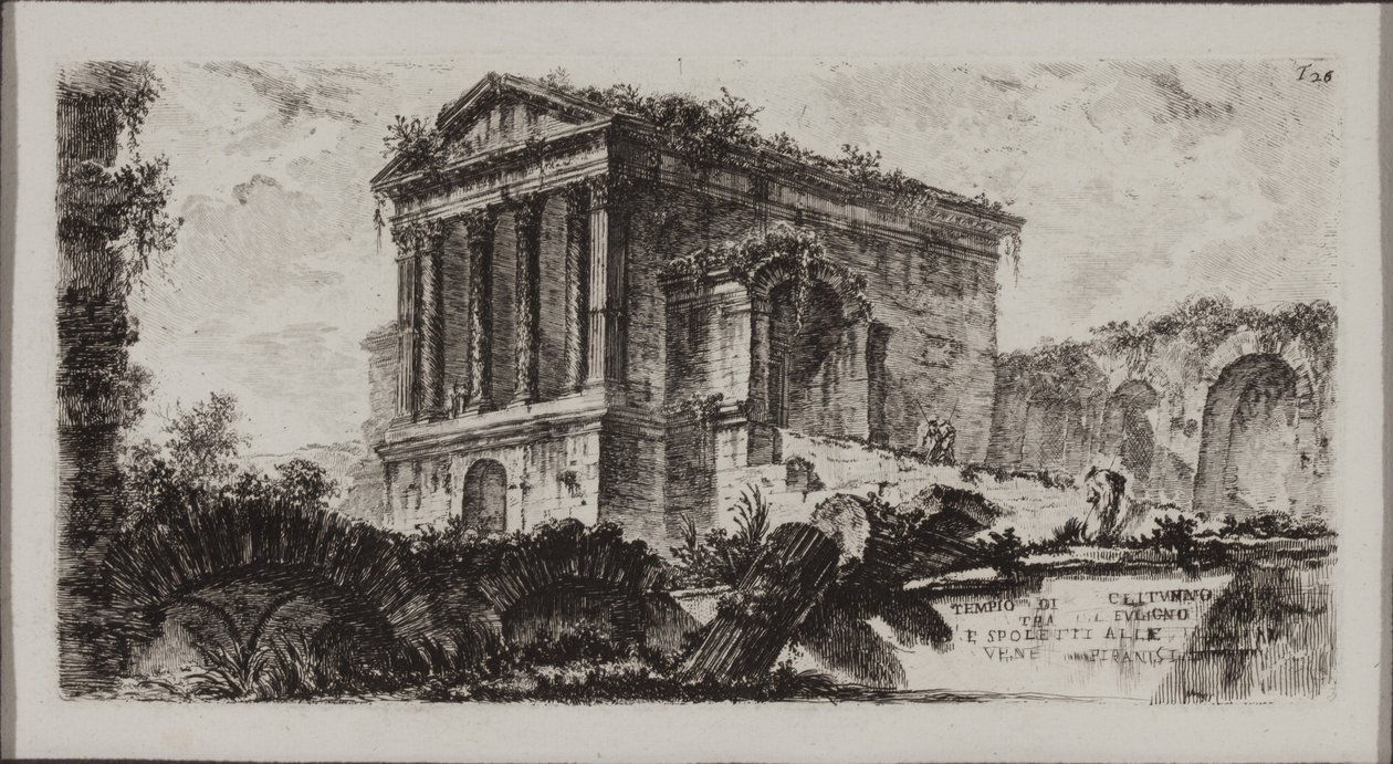 Świątynia Clitumnus między Fulgino a Spoleto autorstwa Giovanni Battista Piranesi