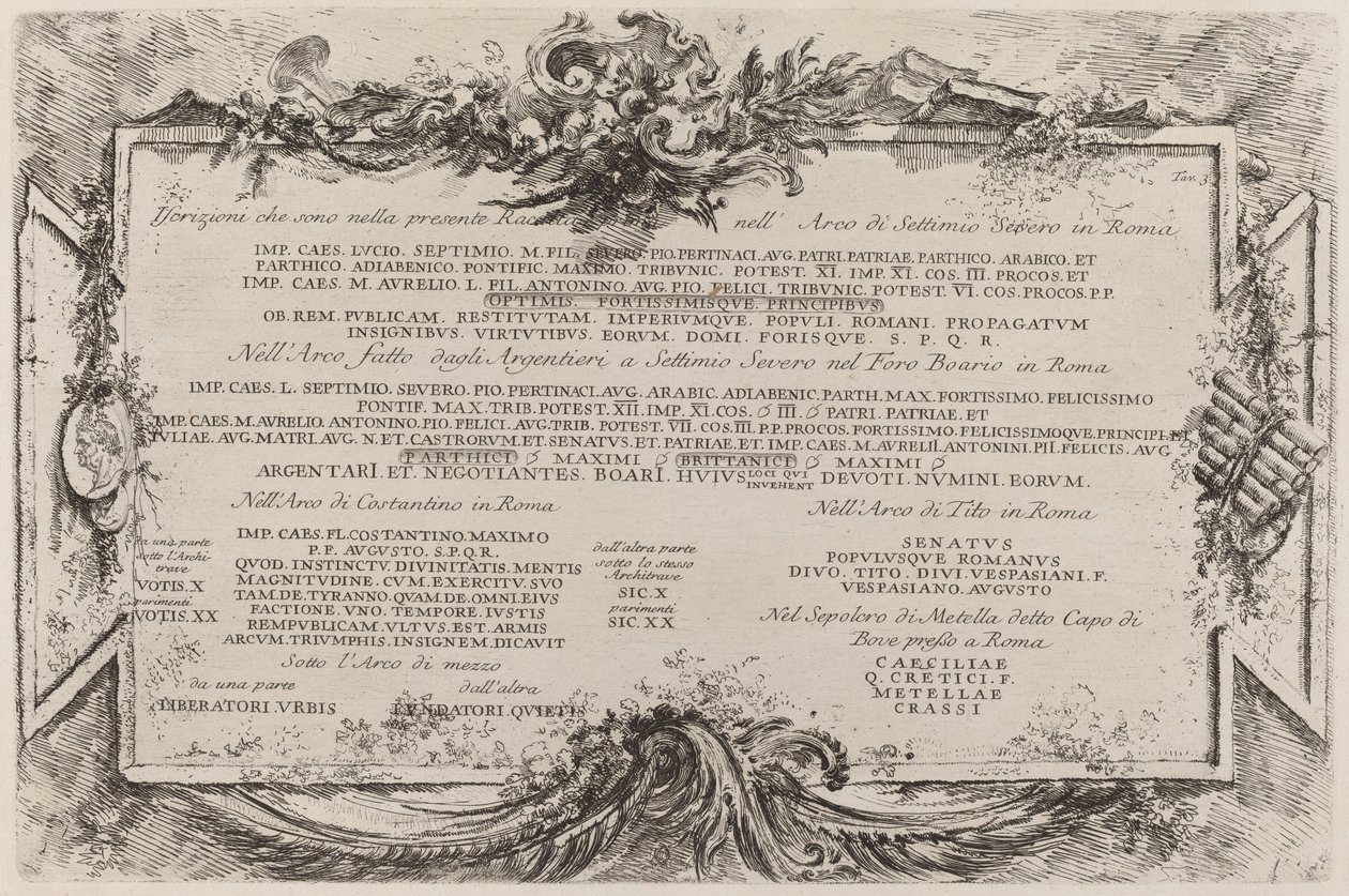 Płyta tekstowa autorstwa Giovanni Battista Piranesi