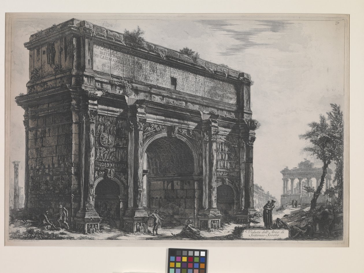 Łuk Septymiusza Sewera (akwaforta) autorstwa Giovanni Battista Piranesi